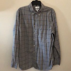 Gray and blue long sleeve button up large tall
